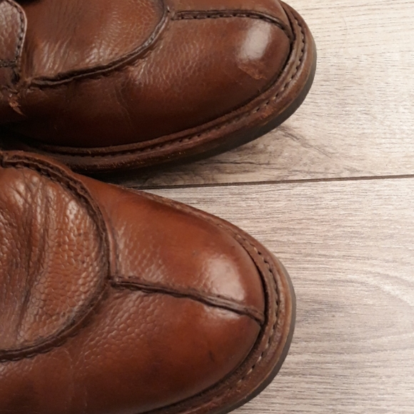 GRENSON Goodyear Brown Leather Sz 11 G Mens Lace Up Split Toe Boots - Picture 5 of 12